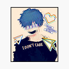 Image of free depression clip art with no background page 3. Error Glitch Sad Anime Boy Poster By Simouser Redbubble