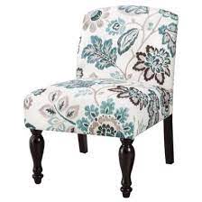 Consider a modern chair and a half to relax in style. Foster Armless Slipper Chair Teal White Floral Living Room Chairs Living Dining Room Accent Chairs For Living Room