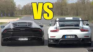 But that doesn't mean it isn't incredibly quick in a straight line. Porsche 911 Gt2 Rs Vs Lamborghini Huracan Drag Race Youtube
