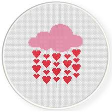 138 wide x 31 high. Valentines Heart Clouds Cross Stitch Pattern Daily Cross Stitch