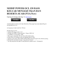 Modifikasi power supply untuk amplifier subwoofer. Doc Modif Power Ocl 150 Bass Keluar Mengejutkan Dan Beserta Suaranya New Sam Therik Academia Edu