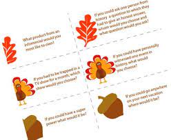 One of my favorite past times is to spend quality time with my family, and thanksgiving dinner gets everyone together for a good, hearty meal. Thanksgiving Dinner Conversation Starters Printables Skip To My Lou