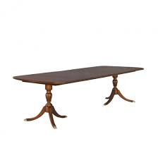 Antique 1950s folding dining room table and 4 chairs. Duncan Phyfe Dining Table Flamed Two Ped Jansen Furniture