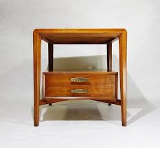 Vintage Heritage Mid Century Modern Heritage Side End Table Floating Drawer Shelf Floating Drawer Floating Shelf With Drawer End Tables With Drawers