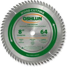 Oshlun Sbw 080064 8 Inch 64 Tooth Atb Fine Finishing Saw Blade With 5 8 Inch Arbor Diamond Knockout Our Fin Table Saw Blades Circular Saw Blades Saw Blade