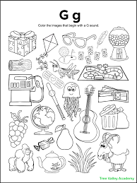 letter g sound worksheets tree valley academy