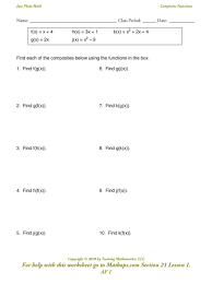 Fog Gof Worksheet Inverse Functions Worksheet Template Linear Function