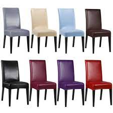Astra grey titanium steel side dining chair. 1 4 6pcs Stretch Faux Leather Dining Room Chair Covers Seat Protector Slipcovers Ebay