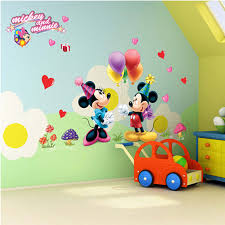 Adesivo De Parede Do Mickey Mouse E Da Minnie Com Desenhos Animados Para Decoracao De Casa E Quarto De Bebes Decalques De Parede Pvc Arte De Mural Diy Aliexpress Casa E