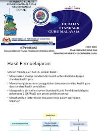 Sgm 2.0 adalah dokumen rujukan berkaitan kompetensi yang perlu dicapai dan etika yang perlu dijiwai, diamalkan serta diperlihatkan oleh guru di malaysia. Bab 4 Kualiti Guru