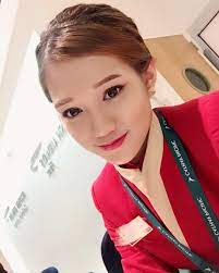 cathaypacific cathaypacificairways jfkairport nyc cx889 selfie selca dailylook dailyphoto 한나 flight attendant flight attendant uniform cathay pacific