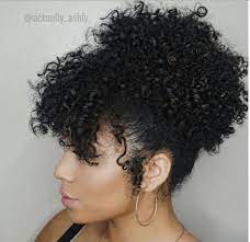 Quick Updo High Puff With Bangs Natural Hair Styles Curly Hair Styles Naturally Natural Hair Styles Easy