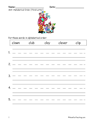 Create free printable worksheets for the order of operations (addition, subtraction, multiplication, division, exponents, parenthesis) for elementary (grades each worksheet is randomly generated and thus unique. Alphabetical Order To The Third Letter Worksheet Have Fun Teaching