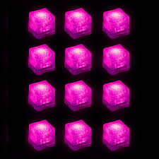 Amazon Com 12 Pack Light Up Led Ice Cubes With Changing Lights And On Off Switch Pink Kitchen Dining