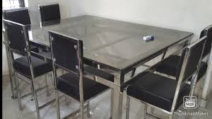 Steel flat 5 x 1/4. Stainless Steel Dining Table Set With 6 Seater Youtube