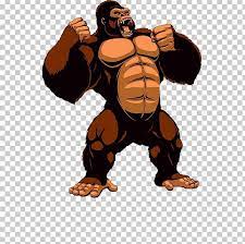 Gorilla King Kong Png Animals Arm Carnivoran Cartoon Ferocious King Kong Art King Kong Batman Portrait
