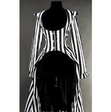 Ladies Black White Striped Victorian Gothic Tail Coat Jacket 6 To Ship Fashion Clothes Circus Costume