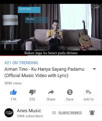 Aiman tino ku hanya sayang padamu. Aiman Tino Officiall Hai Jom Dating Muka Happy Thanks For 909k View And 21 Trending For Ku Hanya Sayang Padamu Music Video Facebook