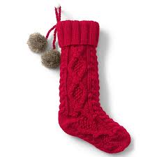 Free personalization on all gifts. Lands End Cable Knit Pom Christmas Stocking