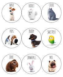 The Secret Life Of Pets Printable Applesauce Cup Toppers Secret Life Of Pets Pets Movie Pet Halloween Costumes