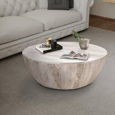 The Urban Port Light Brown Mango Wood Coffee Table In Round Shape Upt 32181 The Home Depot In 2020 Round Wood Coffee Table Drum Coffee Table Mango Wood Coffee Table