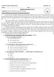 These tests were designed for students who are at grade 9 to practice reading comprehension. Reading Comprehension For Grade 4 Esl Worksheet By Nanoushka