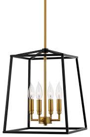 Kira Home Bellevue 15 5 Lantern Pendant Light Black Warm Brass Accents Transitional Pendant Lighting By Modum Decor