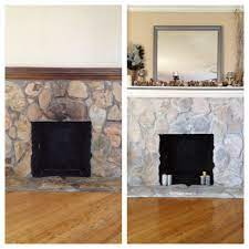 Here is how the fireplace looked before i whitewashed it. Pin By Pam West On Decor Ideas Whitewash Stone Fireplace White Wash Stone Fireplace Makeover