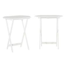 Shop from the world's largest selection and best deals for snack tray. Riverbay Furniture Wood Folding Snack Tray Set Of Two In White Rf 5018 1997472