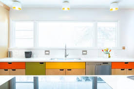 In cabinet diy discover inspiration for your mid century kitchen cabinets through. 1950s Midcentury Kitchen Transformed Into A Colorful Open Concept Space Hgtv