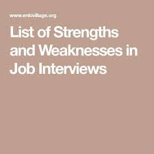 List Of Strengths And Weaknesses In Job Interviews Job Interview Weakness Job Interview Advice Job Interview