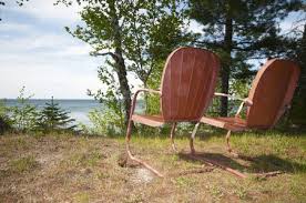 We offer a range of materials and colors of outdoor chairs and swing chairs to satisfy your every traveler black textilene mesh/metal patio lounge chair by modway. Metal Lawn Chairs And Gliders History