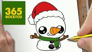 Muñeco De Nieve Para Colorear Kawaii