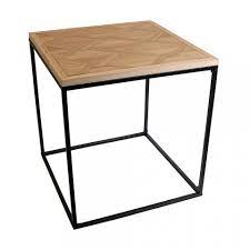 salontafel bois vierkant hout metaal blokker koffietafel salontafel hout