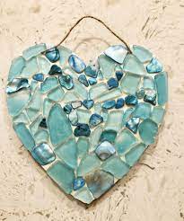 How To Make A Diy Sea Glass Heart Sea Glass Diy Sea Glass Art Projects Sea Glass Mosaic