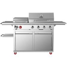 The stansport propane stove and grill combo have many similarities to the rainier camper combo by camp chef, which we reviewed above. Dyna Glo 4 Burner Propane Gas Grill In Stainless Steel With Griddle Dgx440sgp The Home Depot