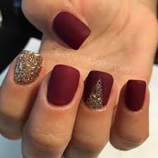 Matte Nails Red Nails Glitter Nails Gold Nails Fall Nails Nail Art Nail Design Winter Nails Http Amzn To 2iznrsz Gold Nails Burgundy Nails Nails