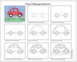 The coloring page is printable and can be used in the. Draw A Vw Beetle Car Art Projects For Kids Car Drawing Kids Kids Art Projects Car Drawing Easy
