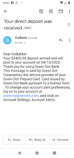 Go Bank Green Dot Pending Stimuluscheck