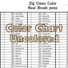 Kuretake Zig Clean Color Real Brush Pens Color Chart 90 Colors