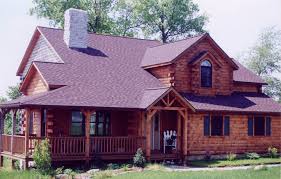 There is the option of adding a porch after the modular log home has been delivered to the site. Strasburg Log Home Model Pa Gingrich Builders