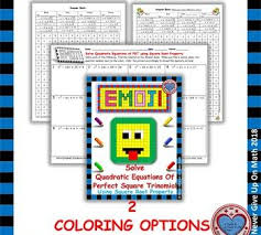 Emoji Solve Quadratic Equation Of Perfect Square Tri By Square Root Property Solving Quadratic Equations Quadratics Math