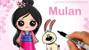 Teken in het midden van de rechthoek de omtrek van een persoon. How To Draw Chibi Mulan Step By Step Cute Disney Princess Youtube