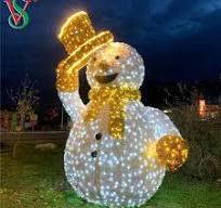 Waterproof Large LED Snowman Motif Light 3D Outdoor Christmas Decorations