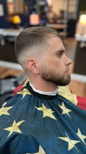 Dmitry w/ Skin & Beard Fade , Light dust of @oilcangrooming texturizing  powder w/ @uppercutdeluxe beard oil , Book me @gentthebarber only at  @americanhaircuts Downtown