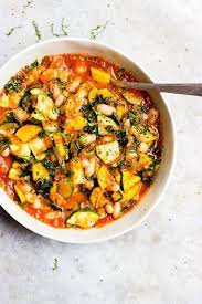 Zucchini Stew With Tomato Sauce And White Beans Recipe Vegan Stew Healthy Summer Recipes Stew Recipes