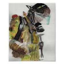 Firefighter In Watercolor Poster Zazzle Com In 2020 Fire Art Painting Art