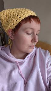 Crocheting bandanas for hot weather hair management