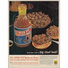 If you need a simple, inexpensive option to keep in the pantry for the bbq season, then try open pit's original barbecue sauce. 1961 Open Pit Barbecue Sauce Big Chief Beef Vintage Print Ad 6 11 Picclick Uk