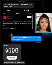 Chile! I guess a man saw Rubi Roses tweet and sent her a lil coin. She  says shes not really like that though. Thoughts? 😂